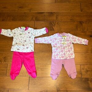 Pajama Sets for Infant Girls 3/6 Mos NEW Bundle of 2